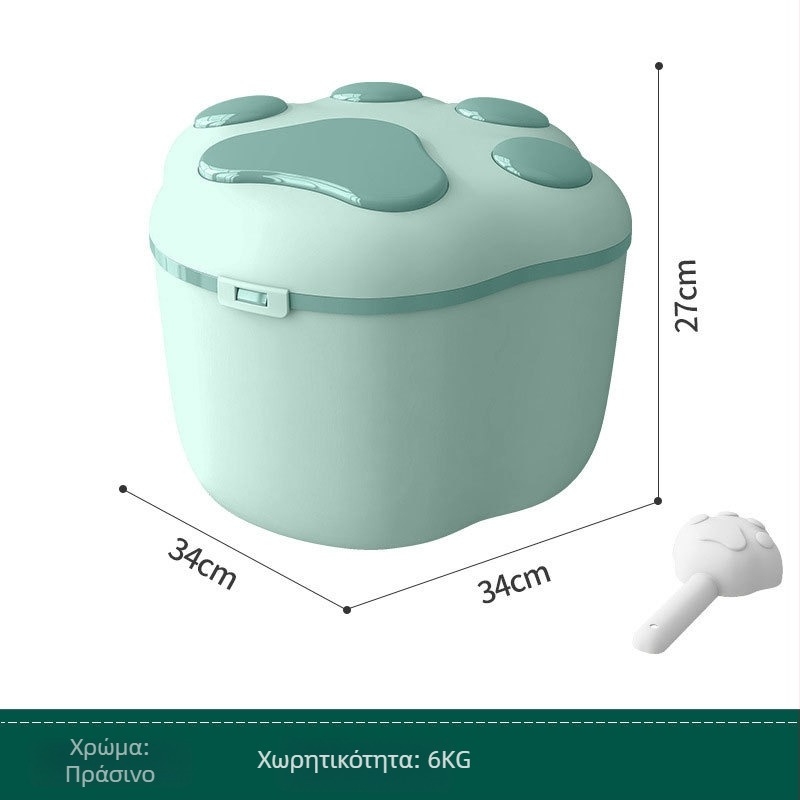 Δοχείο αποθήκευσης τροφίμων για σκύλους και γάτες, υλικό PP, χωρητικότητα 4-6 kg