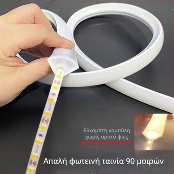 Μονοχρωματικό ευέλικτο σιλικονο LED λωρίδα με τριγωνικό φαν σχήμα, 24V, Sanan Optoelectronics 2835, 120–480 LED