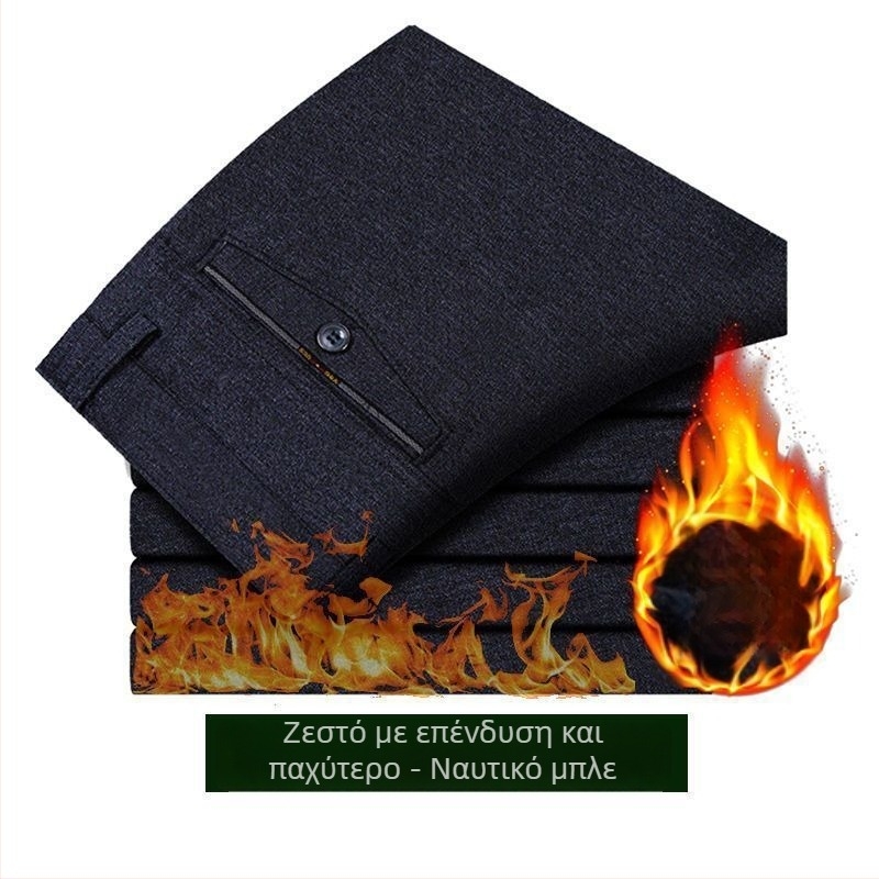 Ανδρικά παντελόνια σε επιχειρηματικό επίσημο στυλ, ίσια γραμμή, ύφασμα από λινό και μικροελαστικότητα