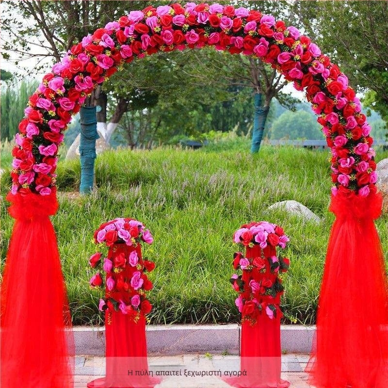Σιδερένιος γαμήλιος τόξος-πύλη με βάση λουλουδιών – Ολοκληρωμένο σετ διακόσμησης γάμου