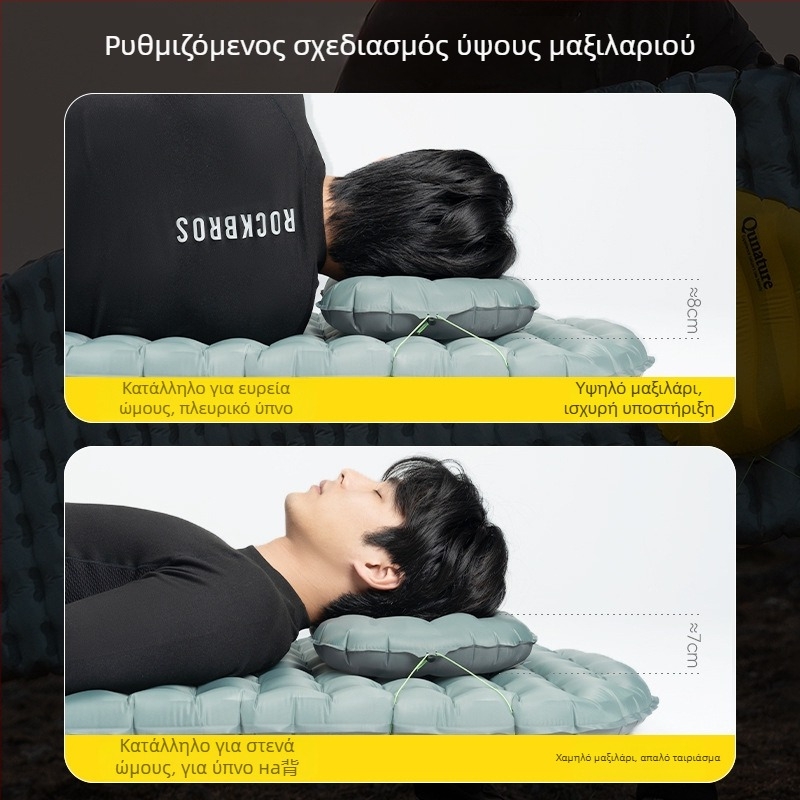 RockBros φουσκωτό μαξιλαράκι λαιμού για εξωτερικούς χώρους – φορητό ταξιδιωτικό μαξιλάρι, ελαφρύ κάμπινγκ μαξιλάρι, 20d νάιλον + επίστρωση TPU, διατίθεται εξατομίκευση