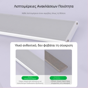 Τοίχου επιτοίχια λάμπα με προστασία ματιών για μελέτη — διακόπτης αφής, ενσωματωμένη μπαταρία λιθίου, μεταλλική σκιά, επίπεδο φωτισμού AA, τάση έως 36V