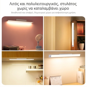 Τοίχου επιτοίχια λάμπα με προστασία ματιών για μελέτη — διακόπτης αφής, ενσωματωμένη μπαταρία λιθίου, μεταλλική σκιά, επίπεδο φωτισμού AA, τάση έως 36V