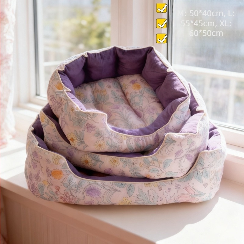 Φωλιά γάτας από βαμβάκι, για όλες τις εποχές, εσωτερική χρήση, διαπνέουσα και ζεστή