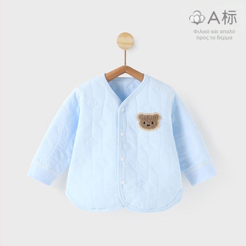 Βρεφικό χειμερινό καπιτονέ βαμβακερό τοπ, τριών επιπέδων, με V-λαιμό και εξωτερικό γιλέκο