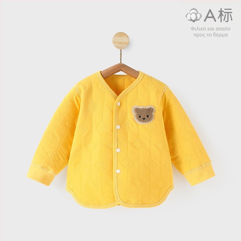 Βρεφικό χειμερινό καπιτονέ βαμβακερό τοπ, τριών επιπέδων, με V-λαιμό και εξωτερικό γιλέκο