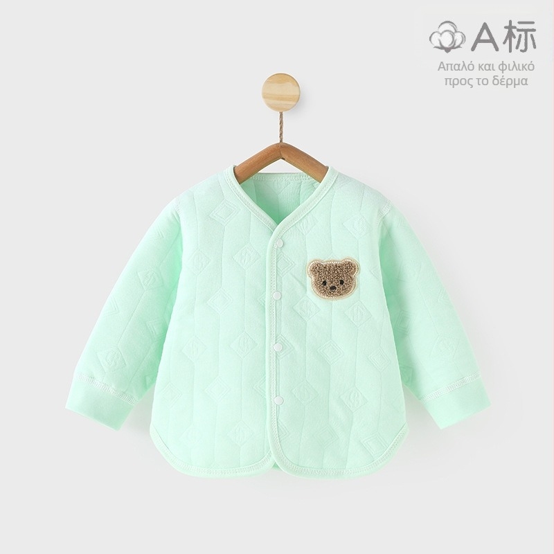 Βρεφικό χειμερινό καπιτονέ βαμβακερό τοπ, τριών επιπέδων, με V-λαιμό και εξωτερικό γιλέκο