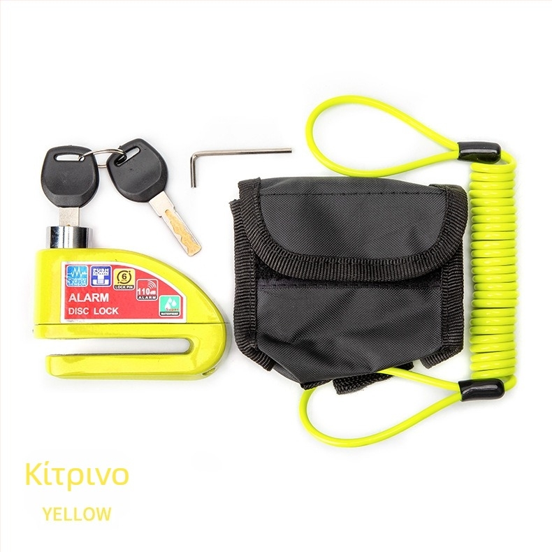 Κλειδαριά δίσκου φρένου με συναγερμό για μοτοσικλέτα, με θήκη αποθήκευσης – φορητή, μεταλλικό σώμα, αδιάβροχη, ανθεκτική στη διάβρωση, αντιολισθητική