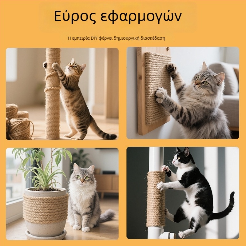 DIY πόστο γρατσουνίσματος γάτας με σχοινί από σισάλ – πλατφόρμα ανάβασης, ανθεκτικό στις γρατσουνιές, γλυκό στυλ, Pillar Bird