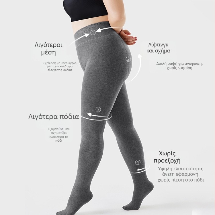 Γυναικείες θερμικές leggings από βαμβάκι, άνοιξη–φθινόπωρο, παχιές και ζεστές, υψηλή ελαστικότητα, 50–70% πολυεστέρας, 30–50% βαμβάκι