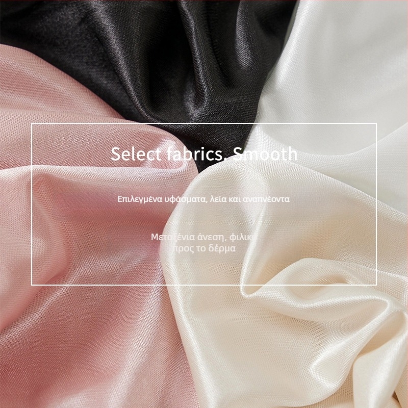 Αεράτα πολυεστερικά παντελόνια πυτζάμας, υψηλή μέση, δαντελένια διακόσμηση, φαρδιά γραμμή, μήκος τριών τετάρτων, μικροελαστικότητα