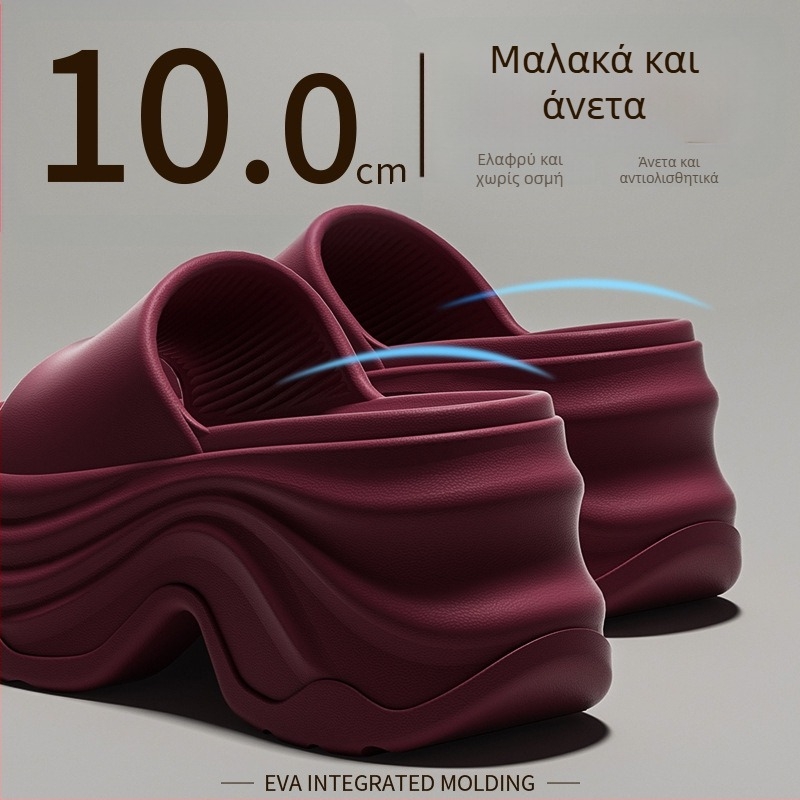 Γυναικεία σανδάλια ύψους 10 εκ., καλοκαίρι 2025, φαρδιά σόλα, αντιολισθητικά, μονό λουρί