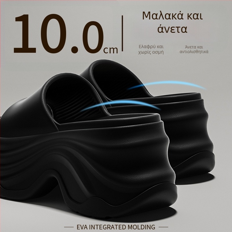 Γυναικεία σανδάλια ύψους 10 εκ., καλοκαίρι 2025, φαρδιά σόλα, αντιολισθητικά, μονό λουρί