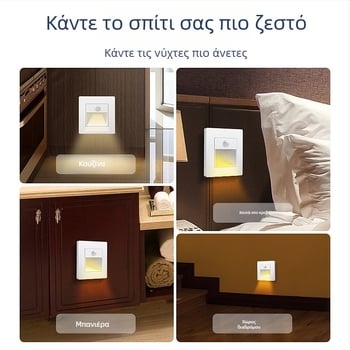 Φωτιστικό βήματος σκάλας με αισθητήρα κίνησης, ενσωματωμένος σχεδιασμός τύπου 86, LED φως βήματος, περίβλημα από PC, 220V