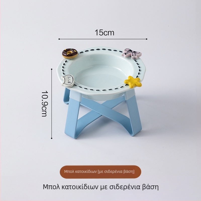 Anmeixi Κεραμικό μπολ γάτας με μη ολισθηρή προστασία αυχένα και ανυψωμένη βάση – μπολ φαγητού και νερού για γάτες