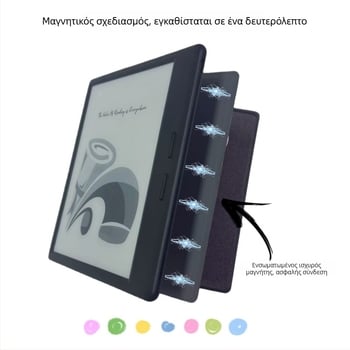 Θήκη προστασίας για iReader Ocean 5 Pro με μαγνητικό αναδιπλούμενο στήριγμα; Υλικό: τεχνητό δέρμα; Εκτύπωση λογότυπου διαθέσιμη; Προσαρμοσμένα σχέδια; Κυκλοφορία 2025