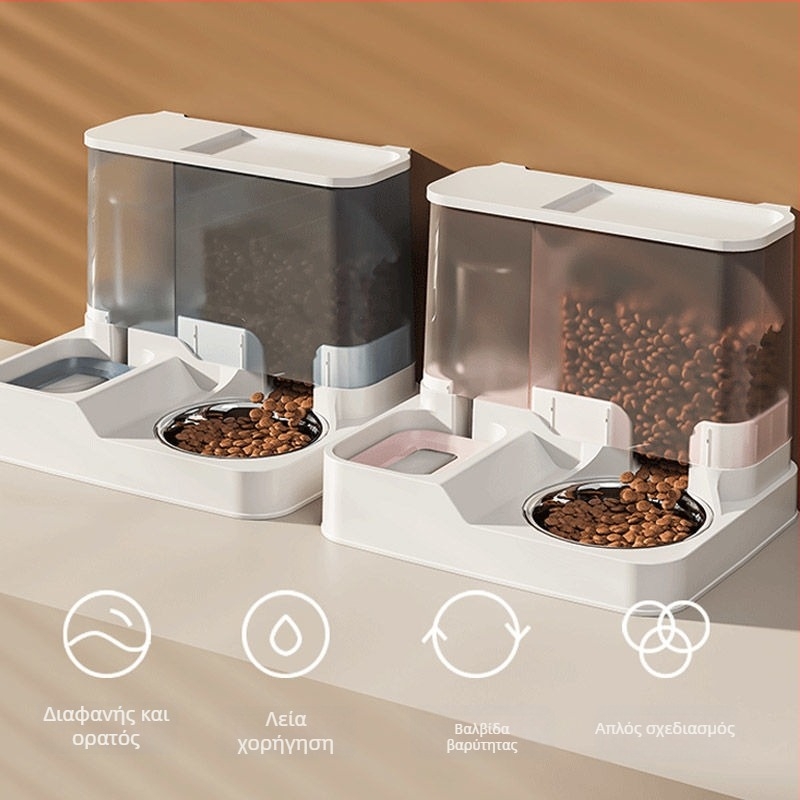 Αυτόματο μπολάκι γάτας – ταΐσμα και πόσιμο, όλα σε ένα, εξοπλισμός κατοικίδιων, Kuating, μεγάλη χωρητικότητα