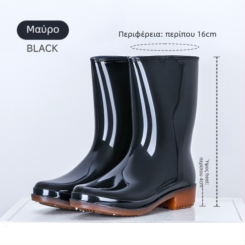 JSM Unisex Μποτάκια Βροχής για Κατασκευές, Αδιάβροχα, Αντιολισθητικά, Υψηλή Τούμπα, Πλαστικό Επάνω και Σόλα, Υφασμάτινο Πάτο