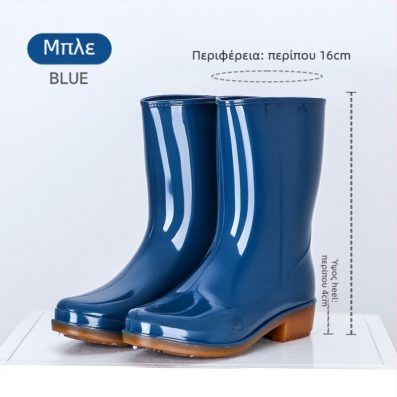 JSM Unisex Μποτάκια Βροχής για Κατασκευές, Αδιάβροχα, Αντιολισθητικά, Υψηλή Τούμπα, Πλαστικό Επάνω και Σόλα, Υφασμάτινο Πάτο