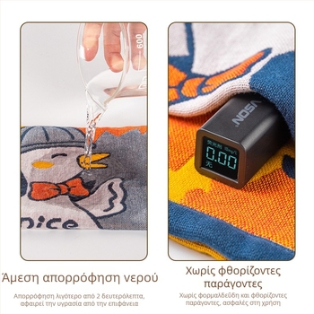 Βρεφική πετσέτα προσώπου από 100% βαμβάκι, κομμένο νήμα, Jacquard ύφανση, 40 g, απορρόφηση 5–10 s