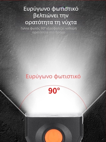 Μπροστινός φωτισμός ποδηλάτου για νυχτερινή ποδηλασία – αδιάβροχος, ισχυρός φωτισμός, κατάλληλος για βουνά και δρόμους, Sky Leopard