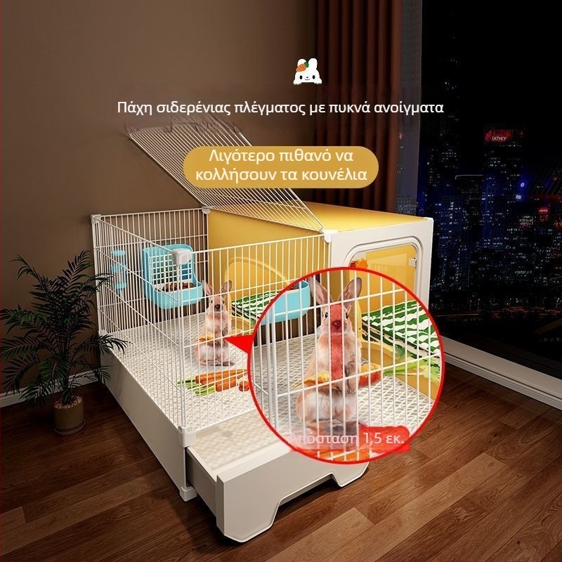 Πλαστικό κλουβί για κουνέλια με τουαλέτα, κατάλληλο για ινδικά χοιρίδια, για εσωτερική χρήση