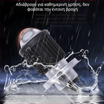 LED προβολέας για ηλεκτρικό τρίκυκλο – διπλός σφιγκτήρας, υψηλή και χαμηλή δέσμη, 5000 lm, 12 V, IP21