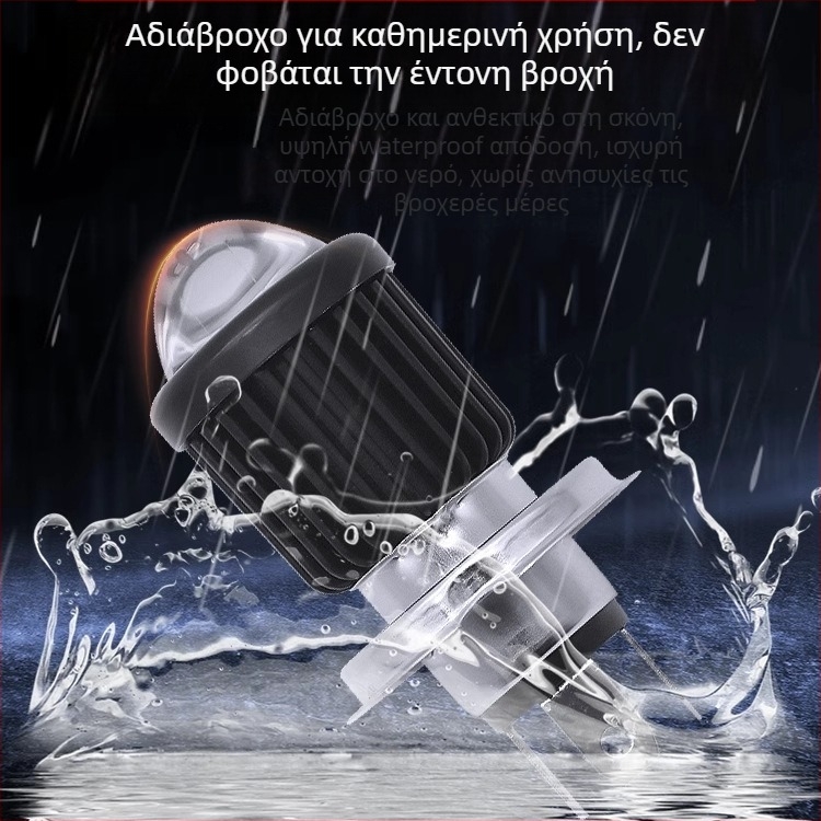 LED προβολέας για ηλεκτρικό τρίκυκλο – διπλός σφιγκτήρας, υψηλή και χαμηλή δέσμη, 5000 lm, 12 V, IP21