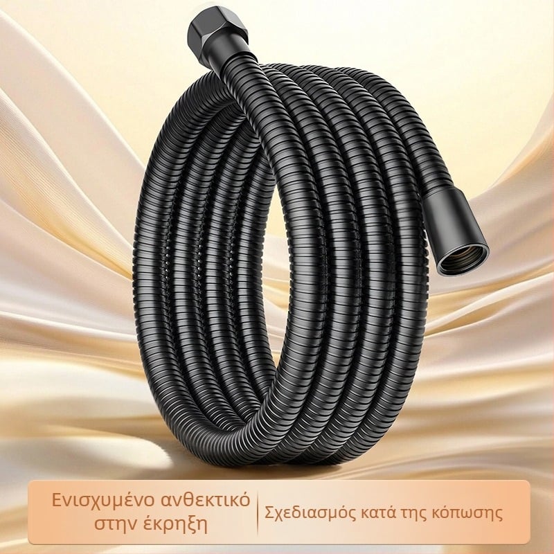 Ανοξείδωτος σωλήνας ντους, επιτοίχιος, ορείχαλκινος συνδετήρας, μέγιστη θερμοκρασία 80°C, ονομαστική πίεση 1 MPa