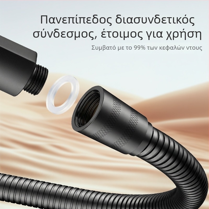 Ανοξείδωτος σωλήνας ντους, επιτοίχιος, ορείχαλκινος συνδετήρας, μέγιστη θερμοκρασία 80°C, ονομαστική πίεση 1 MPa