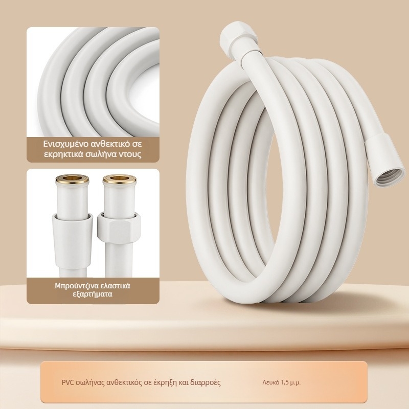 Ανοξείδωτος σωλήνας ντους, επιτοίχιος, ορείχαλκινος συνδετήρας, μέγιστη θερμοκρασία 80°C, ονομαστική πίεση 1 MPa