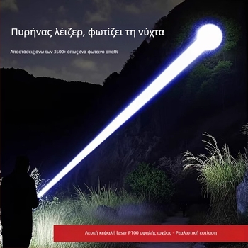 Χειρός LED φακός με εξαιρετικά φωτεινό φως, επαναφορτιζόμενος για εξωτερική χρήση, μακρύ εύρος δέσμης, μοντέλο AS-328