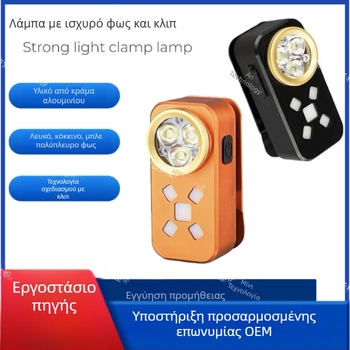 Επαναφορτιζόμενος LED φακός κεφαλής για εξωτερικές εργασίες με μαγνητικό αλουμινένιο σώμα και κλιπ για καπέλο — συμπαγής μίνι φακός