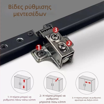 Μεντεσές πόρτας ντουλάπας – σιδερένιος, ηλεκτροχρωμιωμένος, πάχος 1 mm, Lingzhi