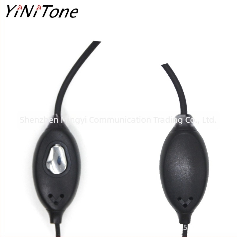 Walkie-Talkie headset με roll-wire ακουστικό βραχίονιο, αντιολισθητικός σχεδιασμός, εμβέλεια 3–5 χλμ, καλώδιο 80 cm