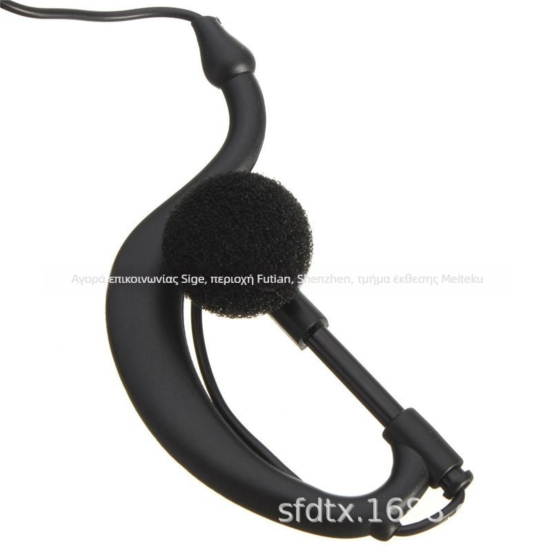 Walkie-Talkie ακουστικό TD-01, καμπύλη κατασκευή με κράτημα στο αυτί, ενσύρματο με εξωτερικό μικρόφωνο, εμβέλεια 3-5 χλμ, αντιπαρεμβολή