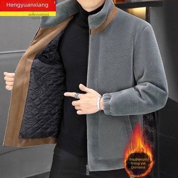 Ανδρικό Mink Velvet μπουφάν – με σταθερό γιακά, φερμουάρ, παχύ πολυεστερικό φλίς, άνετη γραμμή, πλαϊνές τσέπες