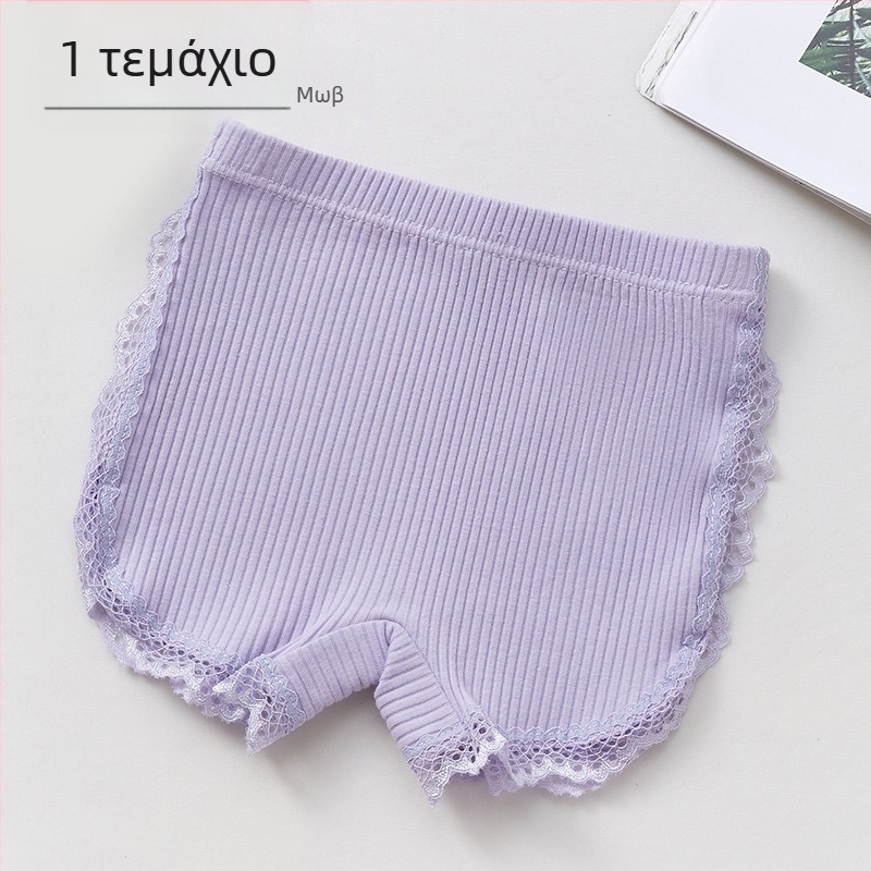 Σορτς ασφαλείας για κορίτσια από βαμβάκι με δαντελωτή ράφή, Τάξη B, 95% βαμβάκι, Cute Bear