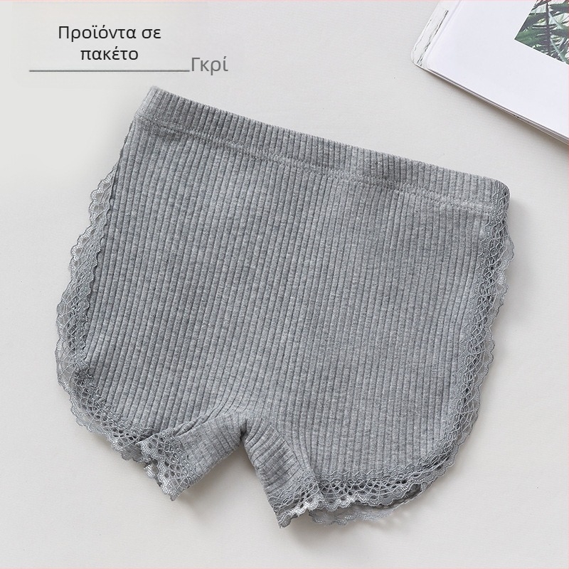 Σορτς ασφαλείας για κορίτσια από βαμβάκι με δαντελωτή ράφή, Τάξη B, 95% βαμβάκι, Cute Bear