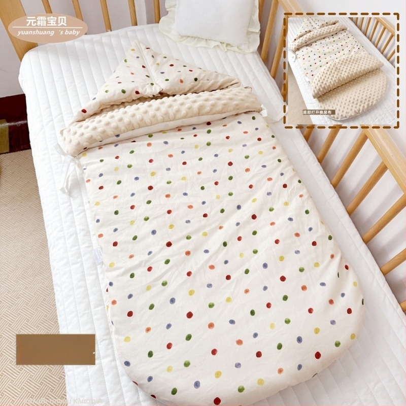 Υπνόσακος μωρού για άνοιξη-φθινόπωρο-χειμώνα, διπλής χρήσης με παχιά επένδυση, 100% βαμβάκι, βάρος 0.55–1.0 kg, Nordic στυλ, κατάλληλος για νεογέννητα, δυνατότητα προσαρμογής