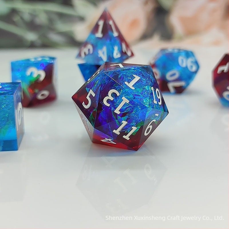 Ζάρια από ρητίνη για Cthulhu D&D TRPG, πολυεδρικά D20, σετ 7 τεμαχίων, με δυνατότητα προσαρμογής