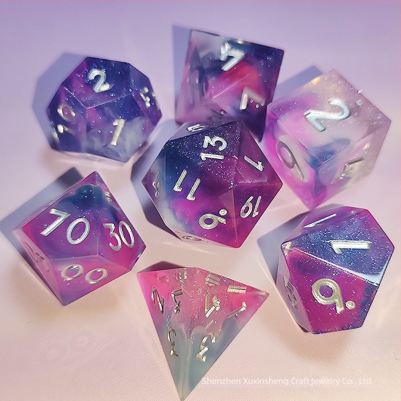Ζάρια από ρητίνη για Cthulhu D&D TRPG, πολυεδρικά D20, σετ 7 τεμαχίων, με δυνατότητα προσαρμογής
