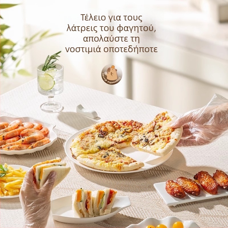 Παιδικά γάντια μιας χρήσης, τροφικής ποιότητας, σε ατομικές συσκευασίες, παχυνμένα PE, διαφανή, αντιολισθητικά, για εξωτερικό πικνίκ και κατασκήνωση