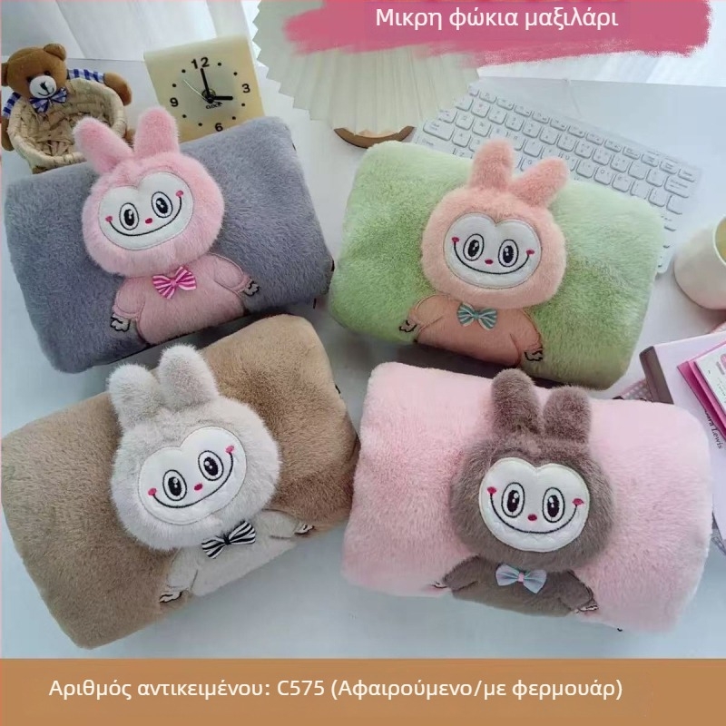 Επαναφορτιζόμενη φιάλη ζεστού νερού με καρτούν σχέδιο, ηλεκτρικός θερμαντήρας ανθεκτικός σε εκρήξεις, θήκη από βελούδινο ύφασμα με φερμουάρ για θέρμανση χεριών, αποσπώμενο και πλένεται, Corduroy, μοντέλο Double Hands, 220V, 500W, Μέθοδος θέρμανσης: Φόρτιση