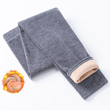 Ανδρικά παντελόνια με επένδυση από μαλλί καμήλας, ζεστά και παχιά; βασικό ύφασμα πολυεστέρας 90–95%; φλίς επένδυση; βάρος 251–300 g/m2; μονόχρωμο σχέδιο