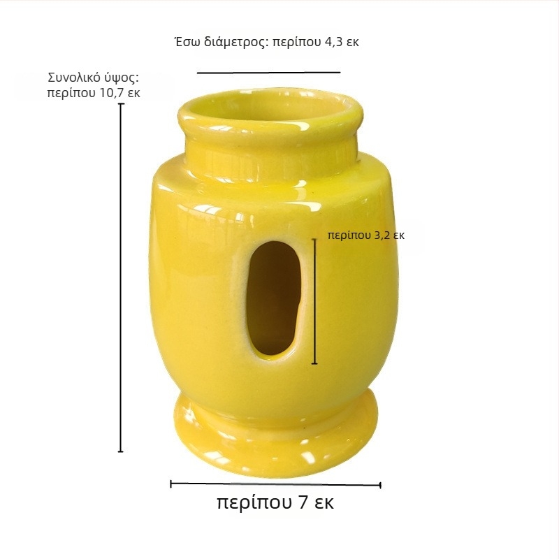 Χάμστερ: κεραμική φιάλη νερού, μπολ φαγητού και πότισμα με σφαιρίδιο σε βάση