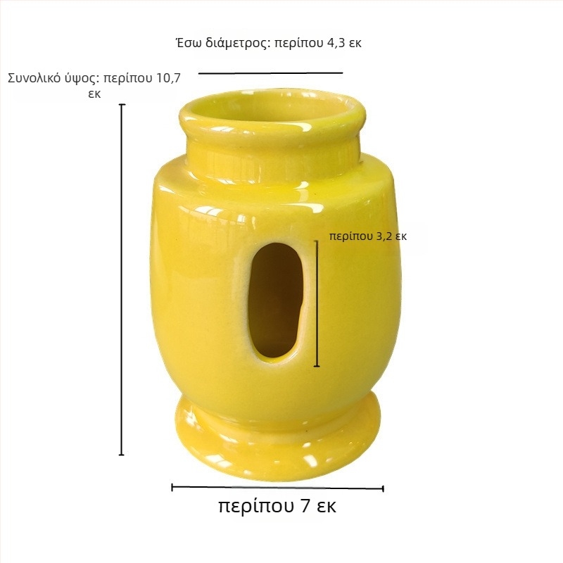 Χάμστερ: κεραμική φιάλη νερού, μπολ φαγητού και πότισμα με σφαιρίδιο σε βάση