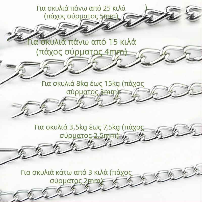 Λουρί σκύλου με σιδερένια αλυσίδα – αλυσίδα/σκοινί για κατοικίδια, μενταγιόν