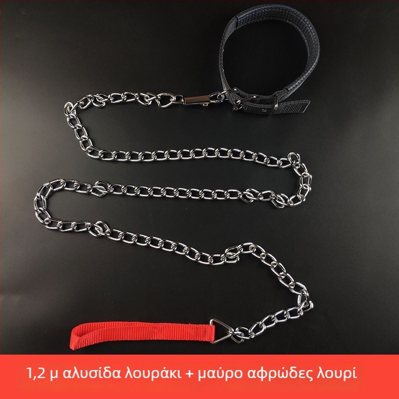 Λουρί σκύλου με σιδερένια αλυσίδα – αλυσίδα/σκοινί για κατοικίδια, μενταγιόν