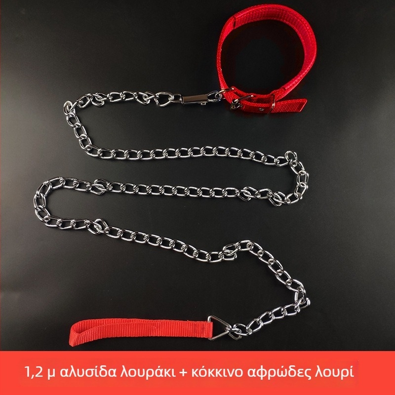 Λουρί σκύλου με σιδερένια αλυσίδα – αλυσίδα/σκοινί για κατοικίδια, μενταγιόν